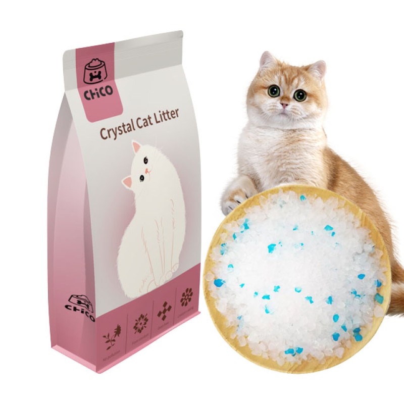 超吸水猫砂厂家-水晶硅胶砂超吸水白蓝色OEM/ODM