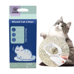 彩色猫砂厂家-高品质50磅粉绿蓝混合彩色钠基猫粘土