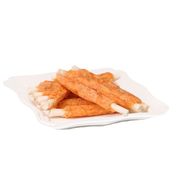 白色生皮厂家-批发工厂价宠物食品鸡鸭白色生皮扭结