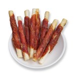 白色生皮厂家-批发工厂价宠物食品鸡鸭白色生皮扭结