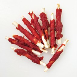 鸭肉干厂家-扭结生皮无添加剂