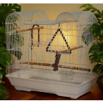 旅行鸟笼厂家-24英寸趣味金属鸟笼层叠顶配栖杆配件透气