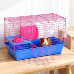 豚鼠笼厂家-室内蓝粉启动套装笼栖息地配藏身屋碗瓶