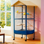 鸟舍笼厂家-房屋设计鸟舍鸟笼带轮2合1大号二层鸟笼可转换