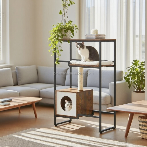 猫围栏厂家-多层室内外猫围栏猫院织物游戏围栏带平台