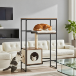 猫围栏厂家-多层室内外猫围栏猫院织物游戏围栏带平台