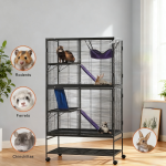 多层笼厂家-宽敞2层4层豪华小动物金属笼带轮