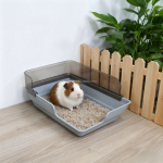 Litter Pan Manufacturer - Small Animals Litter Pan with Removable Shield High Back Anti-Splash Design