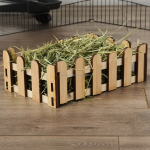 草料架厂家-可爱兔豚鼠草料栏木制喂食器小动物用