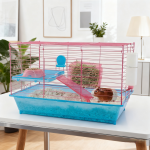 豚鼠笼厂家-室内蓝粉启动套装笼栖息地配藏身屋碗瓶