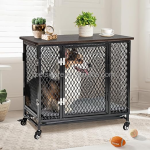 带罩笼厂家-多尺寸可折叠狗笼配2门防漏托盘织物罩