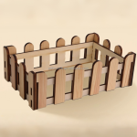 草料架厂家-可爱兔豚鼠草料栏木制喂食器小动物用