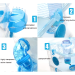 仓鼠别墅厂家-便携仓鼠笼二层三层别墅配外置浴室隧道