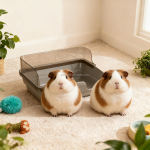 Litter Pan Manufacturer - Small Animals Litter Pan with Removable Shield High Back Anti-Splash Design