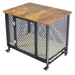 带罩笼厂家-多尺寸可折叠狗笼配2门防漏托盘织物罩