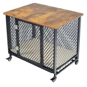 Covered Cage Supplier - Multi-Sizes Foldable Dog Cages with 2 Doors Leak-proof Tray Fabric Cover