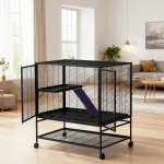 多层笼厂家-宽敞2层4层豪华小动物金属笼带轮