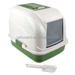 角落砂盆厂家-翻盖式带罩角落猫砂盆节省空间