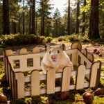 草料架厂家-可爱兔豚鼠草料栏木制喂食器小动物用