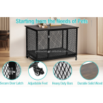 带罩笼厂家-多尺寸可折叠狗笼配2门防漏托盘织物罩