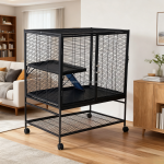 多层笼厂家-宽敞2层4层豪华小动物金属笼带轮