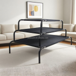 狗屋厂家-坚固图案木金属狗屋家具双滑动前门