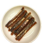 宠物零食厂家-可定制有机高蛋白三文鱼条带皮营养狗零食