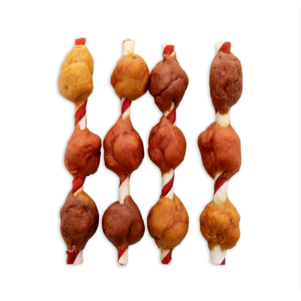 宠物零食厂家-新款有机牛肉味烤肉串耐嚼风干肉宠物零食