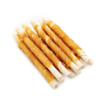 宠物咬胶厂家-定制logo设计经济有机生皮扭结棒鸡包