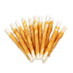 宠物咬胶厂家-定制logo设计经济有机生皮扭结棒鸡包