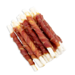 宠物零食厂家-热销有机宠物零食独特鸭包生皮扭结棒