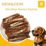 宠物零食厂家-可定制有机高蛋白三文鱼条带皮营养狗零食