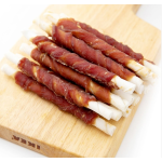 宠物零食厂家-热销有机宠物零食独特鸭包生皮扭结棒