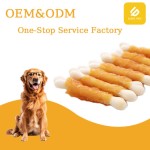 宠物零食厂家-OEM有机风干肉零食宠物用新款鸡包钙骨