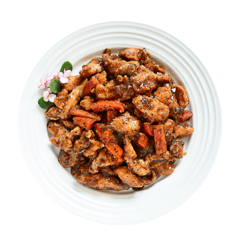 230g Haozhufu Frozen Ready to Eat Food Black Pepper Chicken Nuggets Fast Meal for Commercial Use