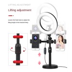 手机三脚架灯厂家-6英寸智能手机三脚架LED自拍环形灯双架