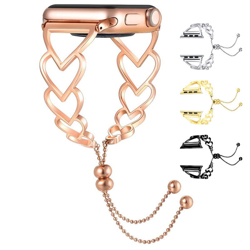 心形手链表带厂家-金属表带Apple Watch Ultra 8-4 49-40mm女款