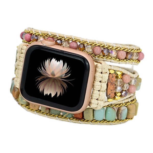 天然石表带厂家-编织尼龙表带配天然石Apple Watch 10-3