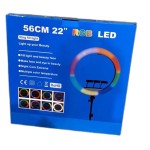可调光环形灯厂家-22英寸LED环形灯套装2.1米三脚架3200-6500K自拍