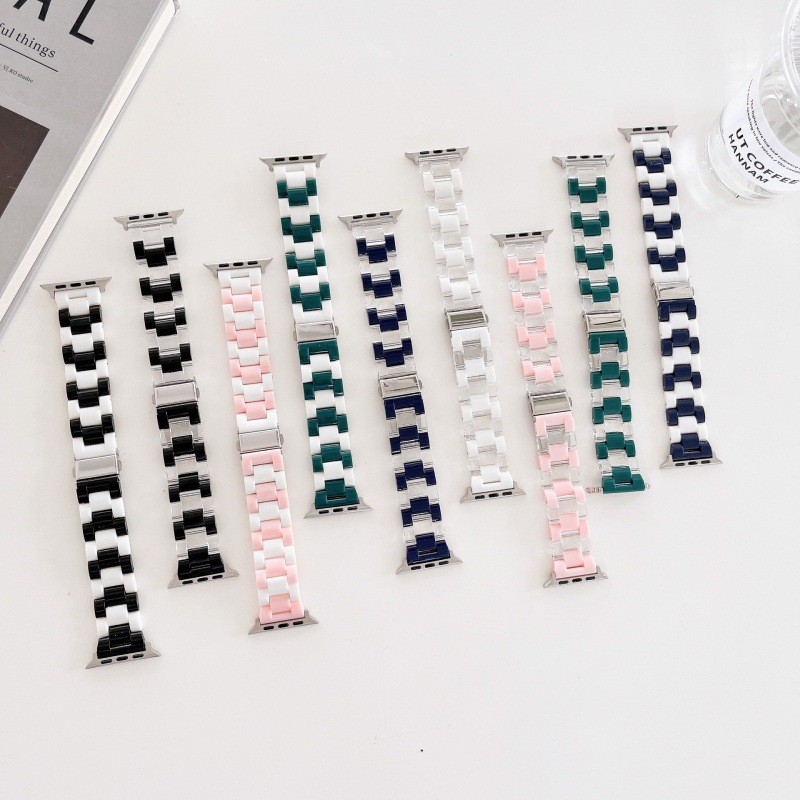 彩色表带厂家-三色拼接表带20mm Iwtch8用