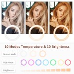 直播补光灯厂家-10英寸彩色氛围灯移动直播RGB补光灯