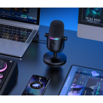 USB麦克风厂家-RGB USB心形电容游戏麦PC金属塑料