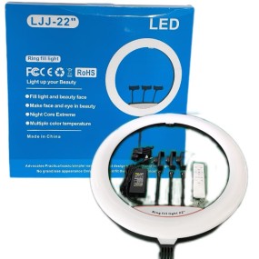 环形补光灯厂家-22英寸LED环形灯带手机架化妆直播用