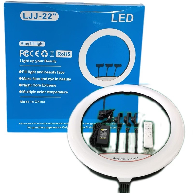 环形补光灯厂家-22英寸LED环形灯带手机架化妆直播用