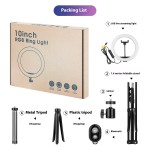 直播补光灯厂家-10英寸彩色氛围灯移动直播RGB补光灯