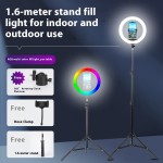 RGB美容灯厂家-10英寸RGB补光关键灯手机摄影直播