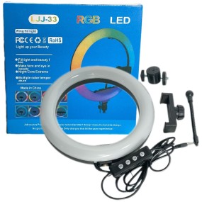 LED视频灯厂家-16色彩色LED环形视频摄影灯手机用