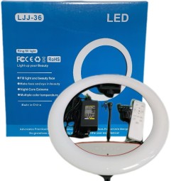 可调光环形灯厂家-14英寸触控环形灯带三脚架遥控