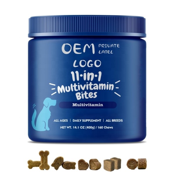 宠物维生素厂家-工厂批发软咀嚼营养补充剂11合1多种维生素宠物用