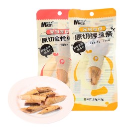 鱼零食厂家-Welepet热销15克袋全天然金枪鱼宠物零食猫狗用